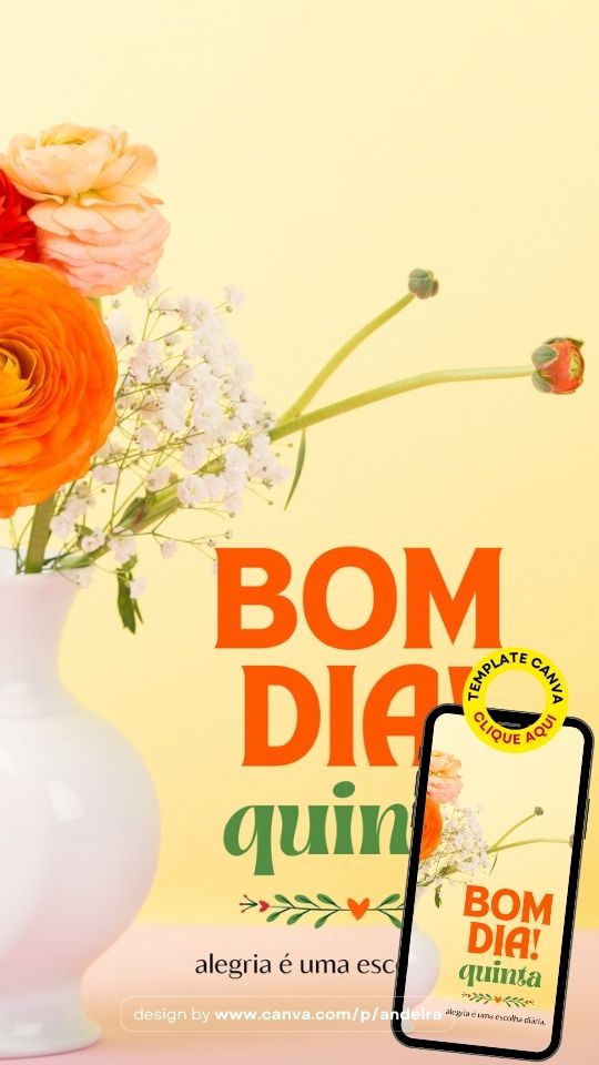 Template bom dia floral vintage quinta