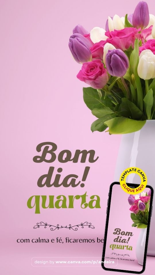 Template bom dia floral vintage quarta