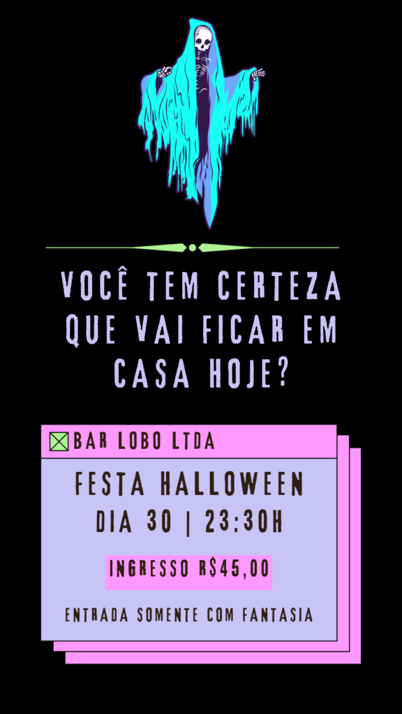 Story convite fdesta de dia das bruxas