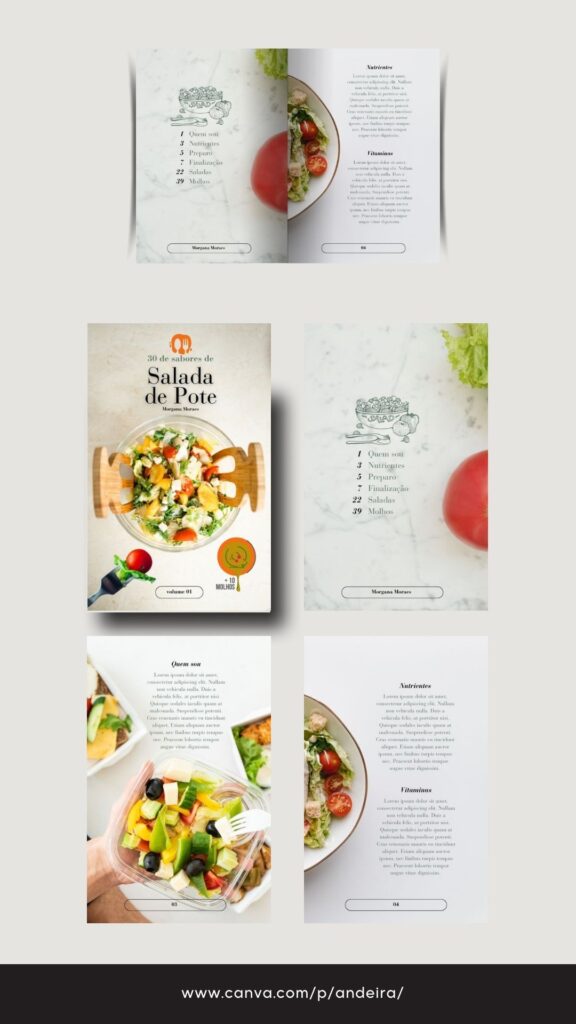 Template Ebook Completo para Receitas Gourmet Salada no Pote
